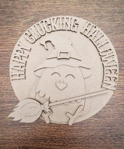 Happy Clucking Halloween 23cm plaque