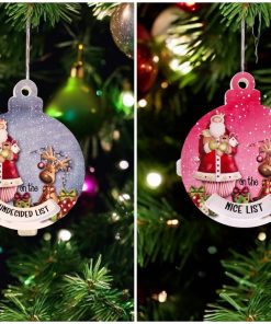 Rotating Nice List VINYL - tall santa