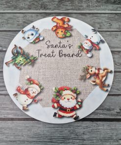 Alternative view of Printed Santa treat board - round - Running Santa
