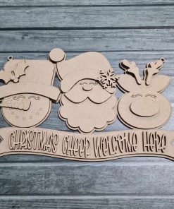 Christmas Cheer Welcome hanging plaque