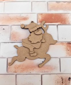 Santa riding reindeer