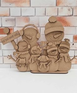 Snow family on a base
