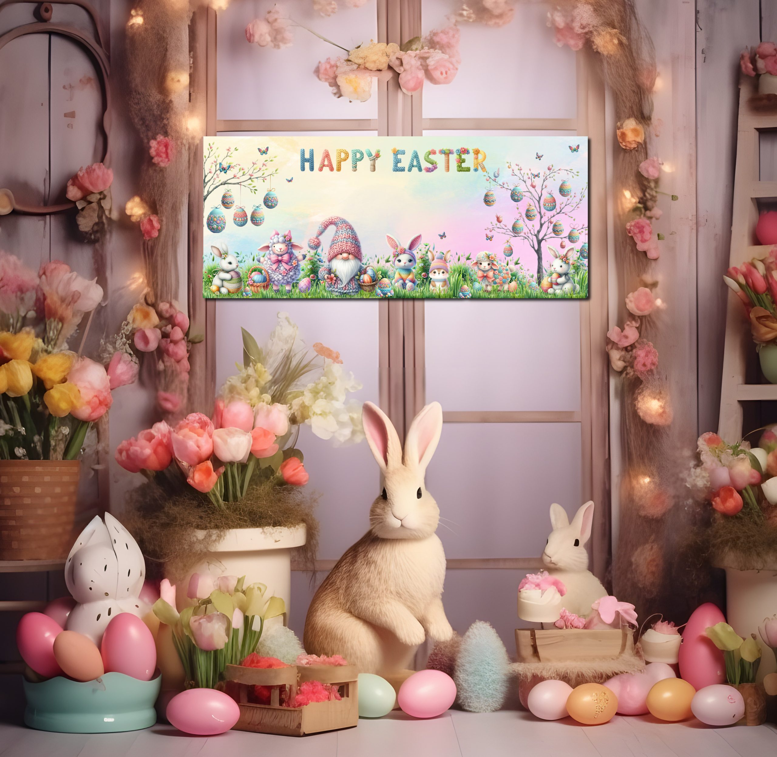 Banner - Pastel Easter Bunny