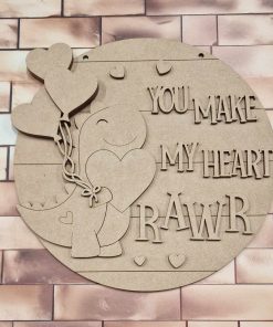 Valentine - You make my heart RAWR 23cm round