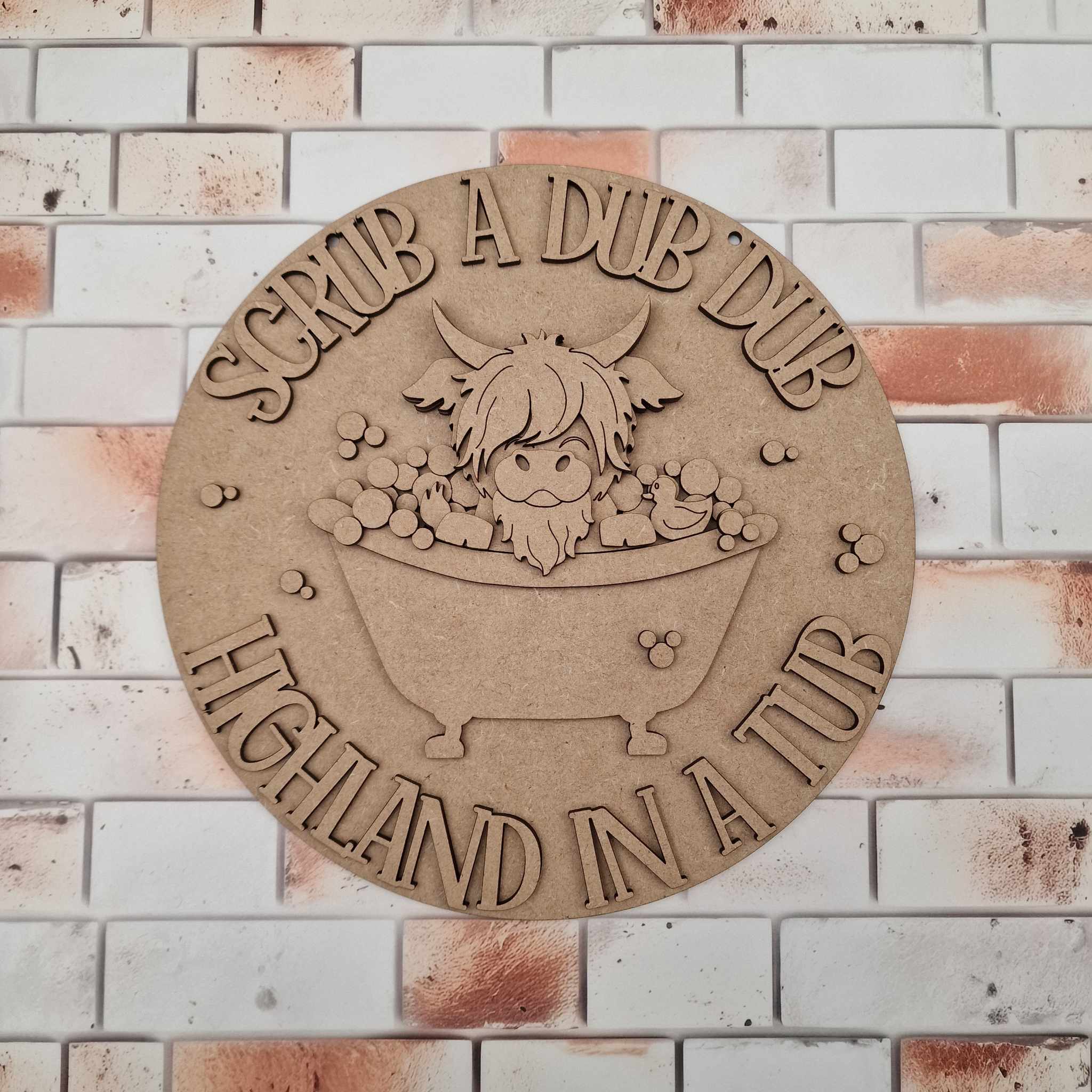 Highland in Bath - 23cm round plaque