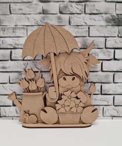 Spring Highland with umbrella on a base