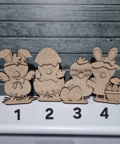 set of 4 chicks on bases