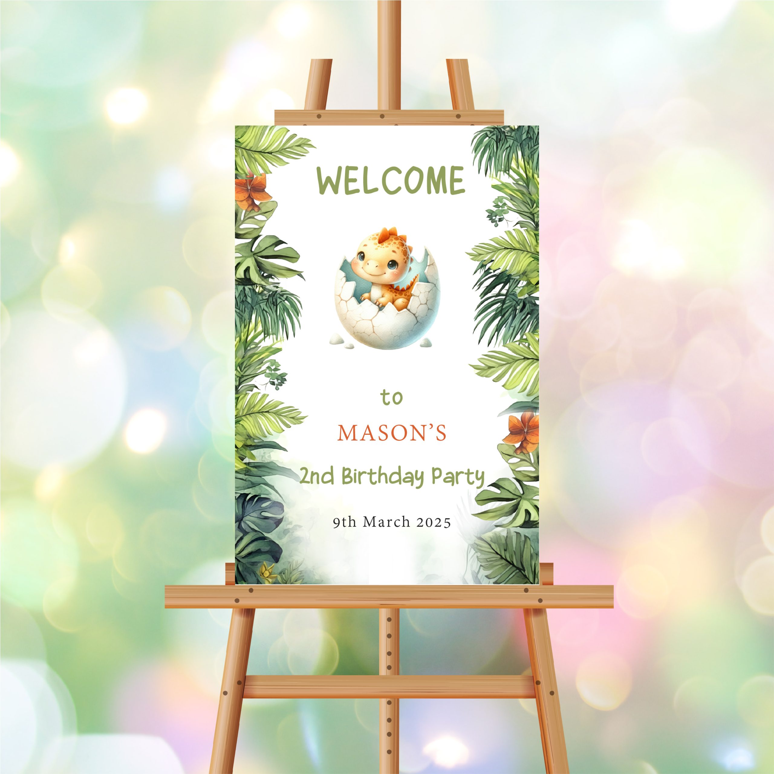 Birthday Board - Dino in egg leafy - Image 2