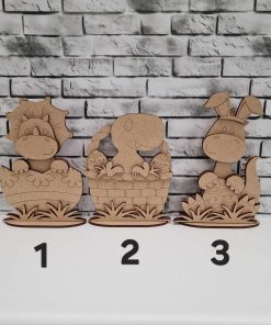 Alternative view of set of 3 Dino for easter on bases