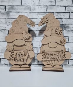 Interchangeable pair of Gnomes - Spring watering can