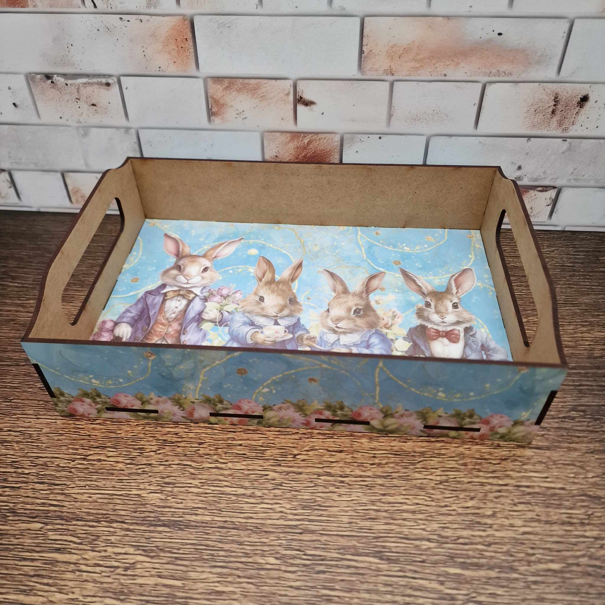 Sublimation sheet WITH treat tray - Bunny Tea Party - Image 3