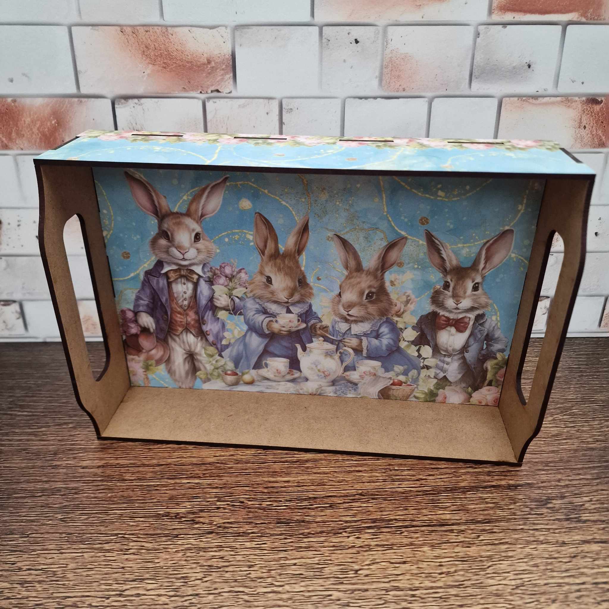 Sublimation sheet WITH treat tray - Bunny Tea Party - Image 2