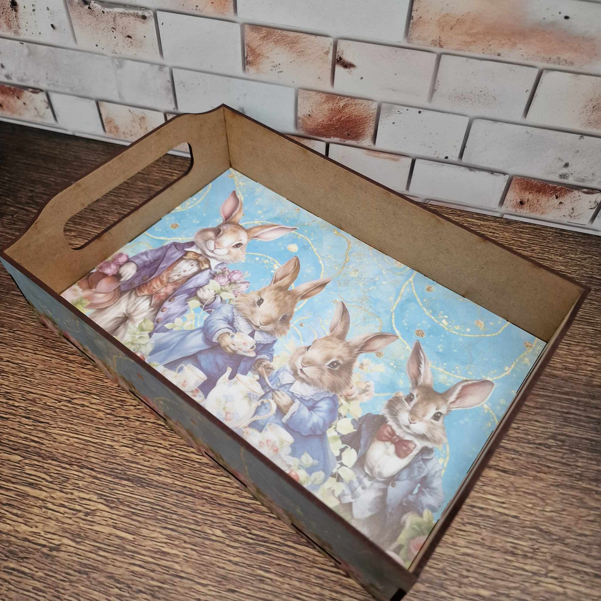 Sublimation sheet WITH treat tray - Bunny Tea Party