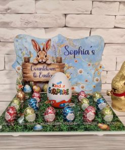 Sublimation sheet for the Easter countdown choc holders - Bunny on fence