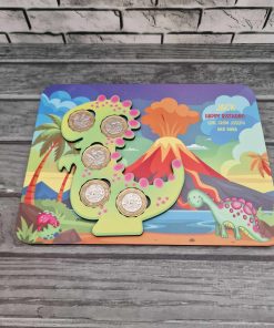 Alternative view of Sublimation sheet AND blank for coincard - dinosaur