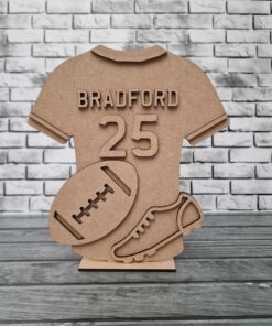 Rugby shirt shoe ball in MDF