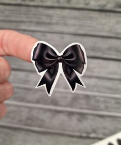 Black bow vinyl packaging stickers - Image 3