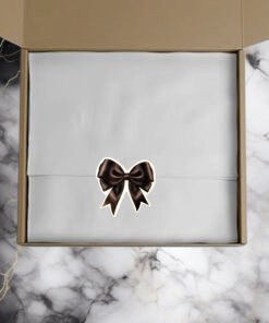 Alternative view of Black bow vinyl packaging stickers