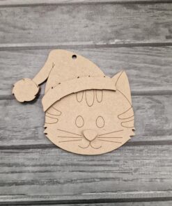 Cat in santa hat bauble