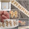 Gold bow vinyl packaging stickers