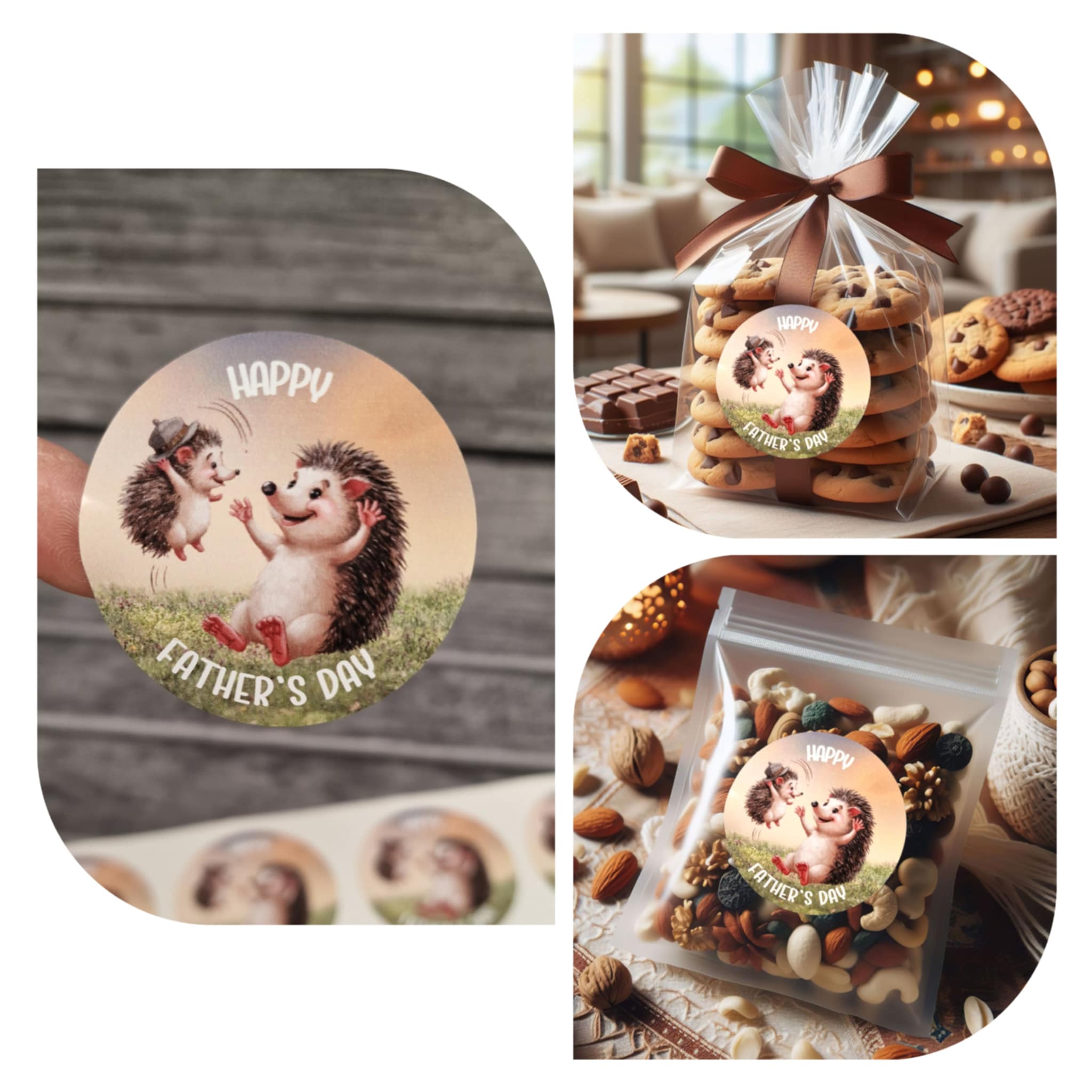 hedgehog fathers day stickers