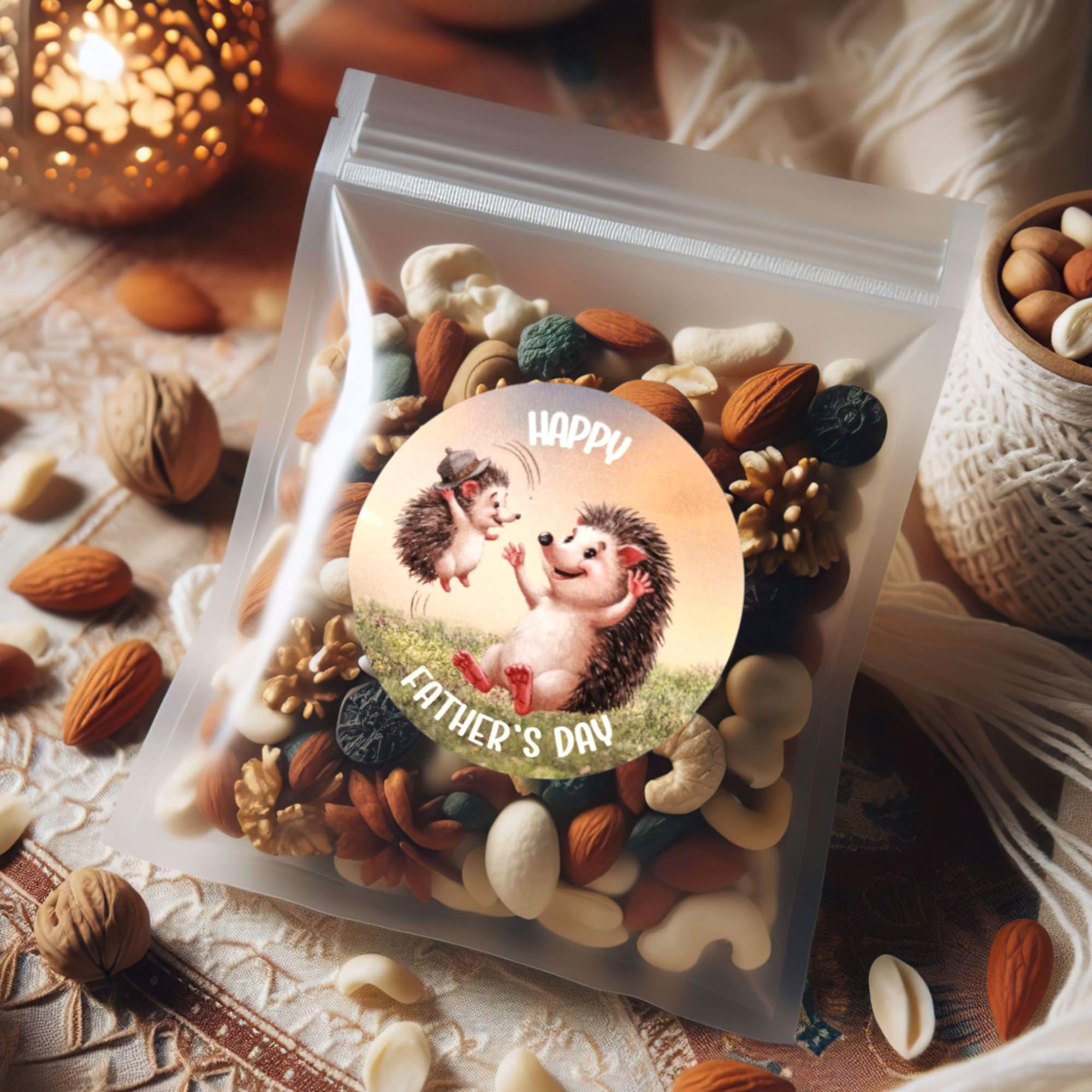 Hedgehog fathers day stickers for gifts - Image 4