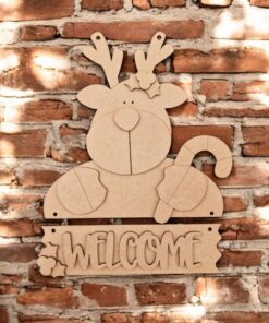 Reindeer with plank plaque