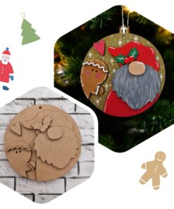 Gnome Santa and Gingerbread on circle