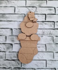 Santa gnome stocking bauble