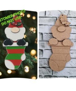 Santa gnome stocking bauble