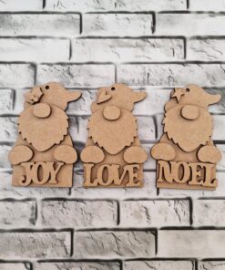 Santa Joy Love Noel trio pack of baubles