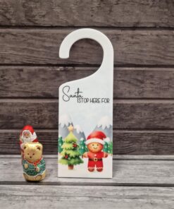 Gingerbread in Santa suit door hanger