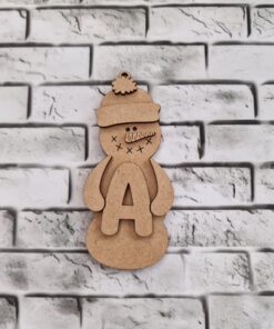 Snowman bauble holding a letter