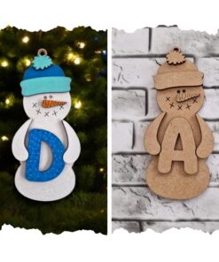 Snowman bauble holding a letter