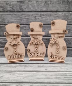 Trio set of snowmen 15cm