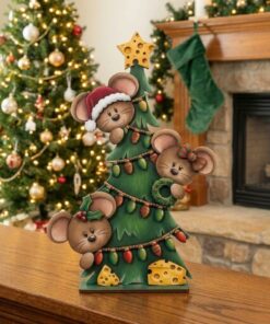 Mice on tree on a base