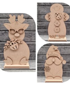 Reindeer Santa Gingerbread on base