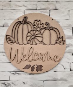Alternative view of Layered welcome pumpkin 23cm round