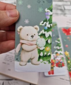 Alternative view of Christmas bookmarks – Green snowflake
