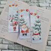 Christmas bookmark - red and gold bauble