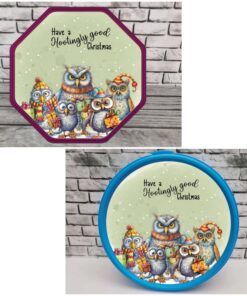 Chocolate tub stickers - green owl
