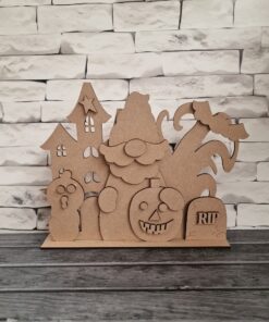 Haunted house with gnome on base