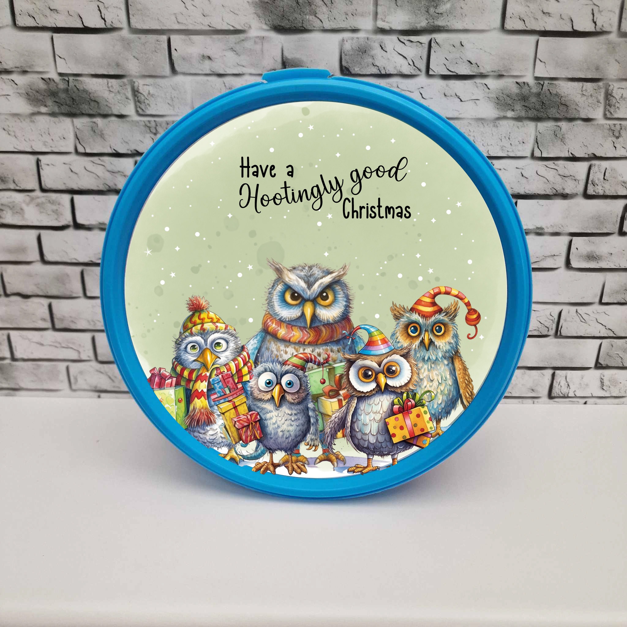 Chocolate tub stickers - green owl - Image 3