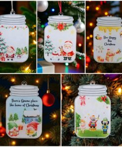 jar bauble grey lid with scene