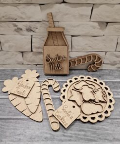 Alternative view of Santa's treat set with milk bottle