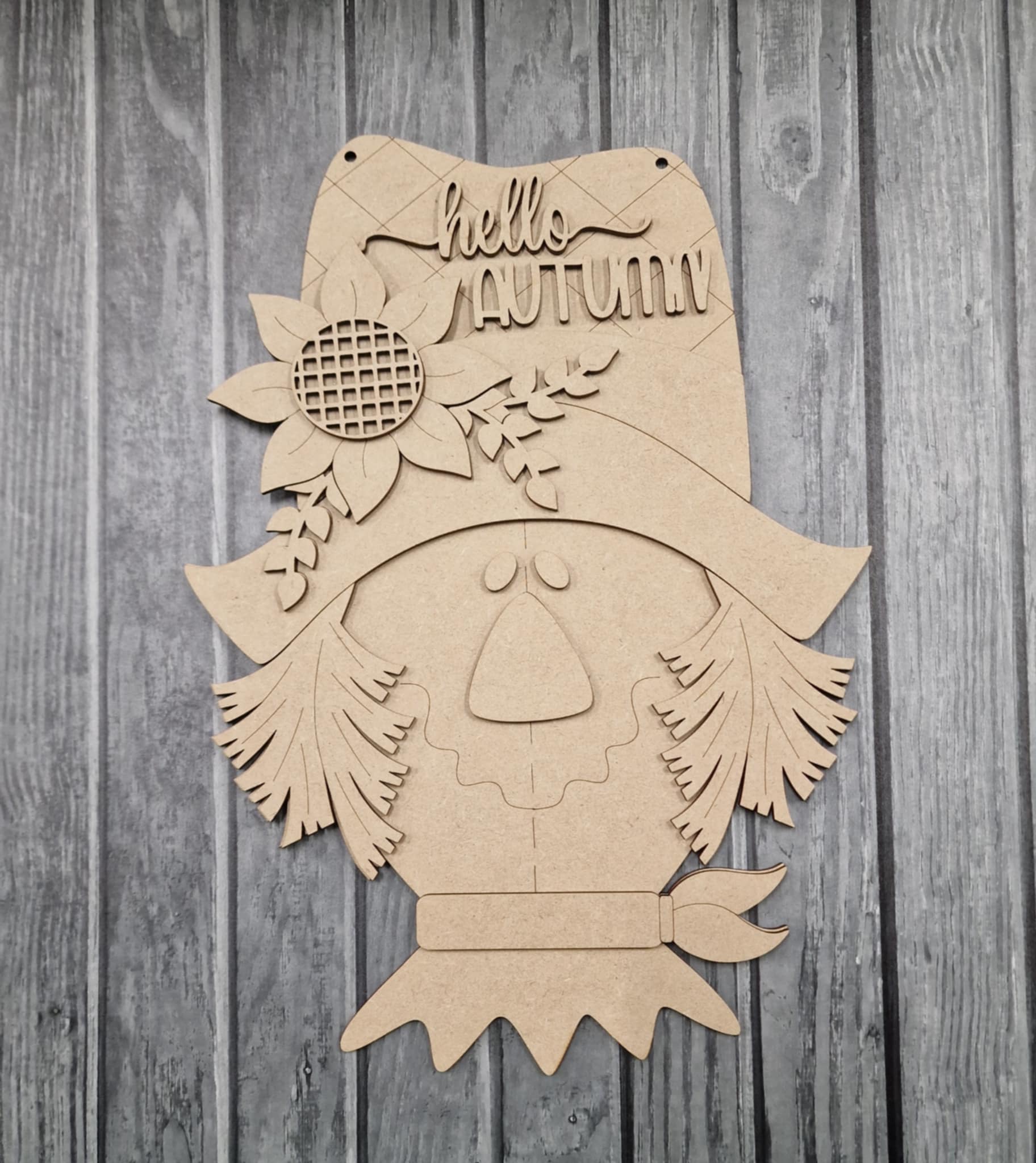 Scarecrow Head 40cm hanging plaque