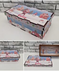 Sublimation sheet WITH Box and Lid - to hold 3 eggs - Winter Christmas