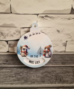 Rotating Nice List VINYL - Winter Penguin