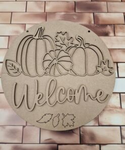 layered welcome pumpkin 23cm round