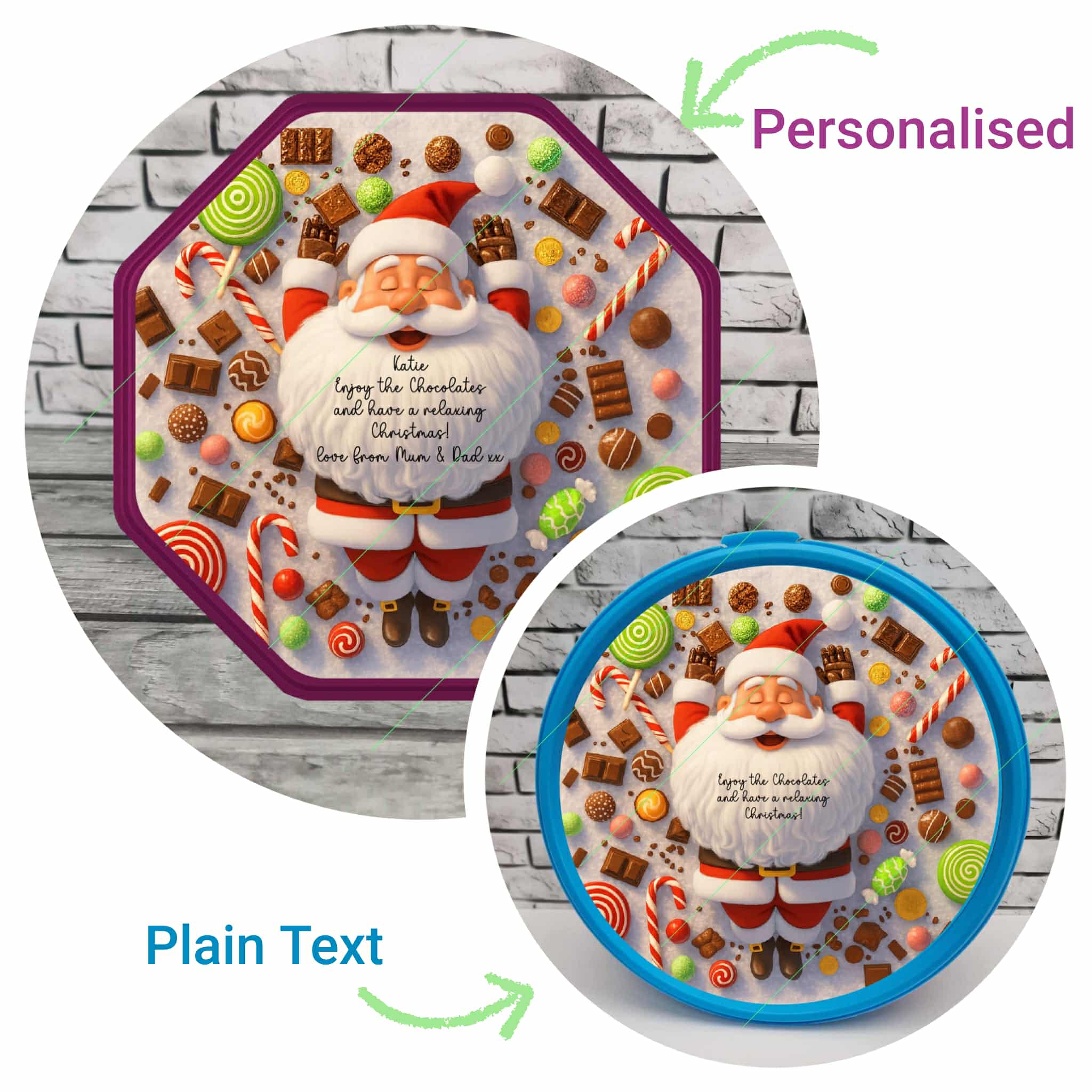 Santa bed of chocolates